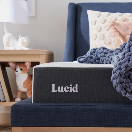 LUCID 20 cm Memory Foam Mattress-Plush Feel-Gel Infusion-Hypoallergenic Bamboo Charcoal-Breathable Top Layer, White, 140 x 200 cm