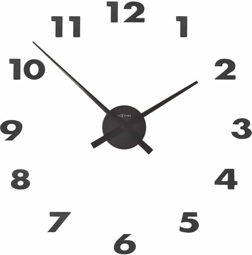 "NeXtime wall clock ""SMALL HANDS"", hands made of aluminium, numbers to stick on, black"