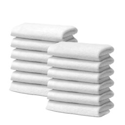 Giovanni Dolcinotti - Set of 12 Face Towels in 100% Cotton – 30 x 30 cm – Extra Absorbent and Quick Drying – for Bathroom, Spa and Gym – White – Orlando Model