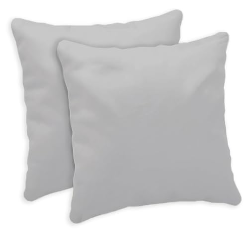 Giovanni Dolcinotti Set of 2 Sofa Cushion Covers 40 x 40 cm – Decorative Cushion Covers – 100% Cotton – Covers with Hidden Zipper – Pearl Grey – Atlanta Model