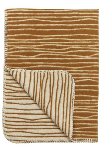 Meyco 1831057 Cot Blanket Flannel Stripes 75 x 100 cm Camel/Off-White