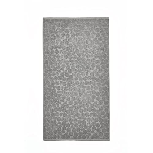 Fusion - Grey Circle Pebble Bath Towel (70 x 130cm) - 100% Cotton - Soft Touch - Geometric Circle Shape Embossed Towel - Bath Towel Large, Bathroom Accessory - Ingo Collection