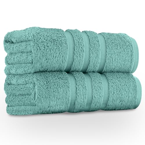 GC GAVENO CAVAILIA 550 GSM Hand Towels - Pack of 2 - Egyptian Cotton Towel - Highly Absorbent & Quick Dry Bathroom Towels Sets - Washable Spa Saloon Gym Towel, Duck Egg