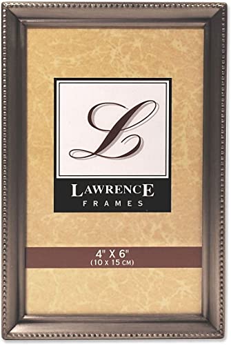 Lawrence Frames 11546 Antique Pewter 4x6 Picture Frame - Bead Border Design