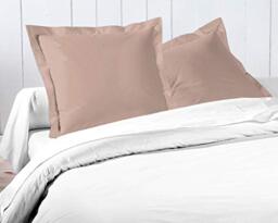 "Home Linge Passion 2 Pack of 2 Flat Cotton Ruffle Pillow Cases 57 Thread Count 25"" x 25"" (Pink) 63x63cm"