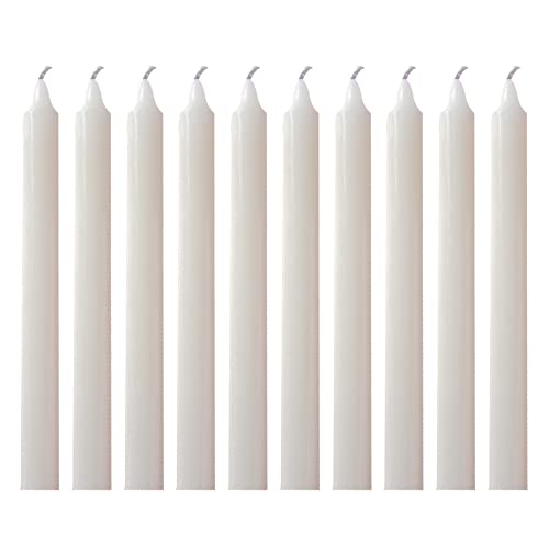 1ABOVE Pack of 10 - Household Candles - Unscented - 5 Hour Burn Time - Premium White Wax