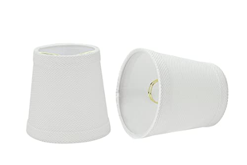 Aspen Creative Clip ON LAMP Shade, Fabric, White