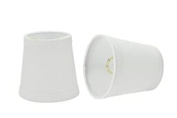Aspen Creative Clip ON LAMP Shade, Fabric, White