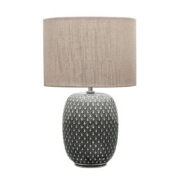Pauleen 48153 Pretty Classy luminaire Table lamp with Fabric Shade Light max. 60W E27 Dark Grey/Beige 230V Ceramic