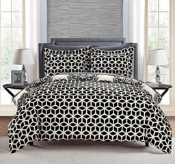 Chic Home Black Reversible Bed in a Bag Duvet Cover Set, Twin Size (2 Piece), Ibiza - Medallion Boho Pattern Microfiber Bedding with Geometric Printed Backing - Duvet & Pillow Sham