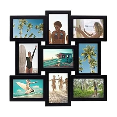 Melannco 5184034 9-Opening Puzzle Collage Picture Frame, Black