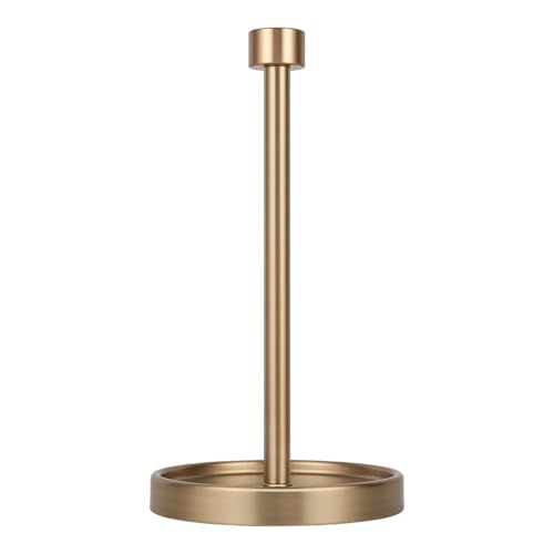 Ivilon Countertop Paper Towel Holder - Modern End Cap Minimalist Design - Color Warm Gold