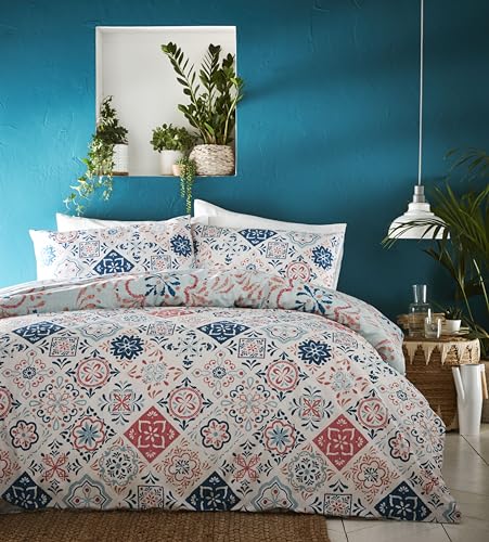 Portfollio Morocco Ochre Duvet Cover Set Reversible Bedding Bed Set, King Size