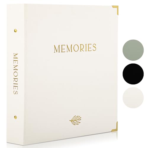 Beautiful Linen Hardcover Photo Album - Lager 4x6 Photos Album Book Holds 500 Photos - Stylish Albums With Gold Foil For Wedding, Baby Shower and Special Occasions