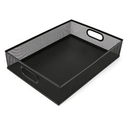 EsOfficce Desk Drawer Organizer, Mesh Desk Organizer Tray, Officce File Organizer, High-grade Metal Desk Organizer Storage Basket,Multi-use Large Storage Box Set for Office Home Supplies,13 x 9 inches