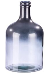 GILDE Large Flower Vase XL Made of Recycled Glass - Living Room Decoration - European Made - Colour: Silver Metallic with Colour Gradient - Height 43 cm