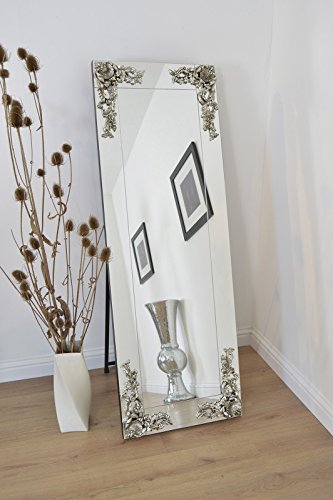 "Full length free standing venetian cheval mirror Silver Corners 5ft5 x 22"""