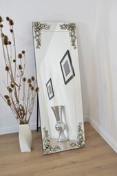 "Full length free standing venetian cheval mirror Silver Corners 5ft5 x 22"""