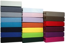 SUMG Colourful Jersey Fitted Sheet Made from Skin-friendly 100% Cotton (Red 120 x 200 cm)