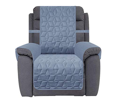 Ameritex Waterproof Nonslip Recliner Cover Christmas Decor Stay in Place, Dog Couch Recliner Cover Furniture Protector for Pets and Kids (Stone Blue, 23'')