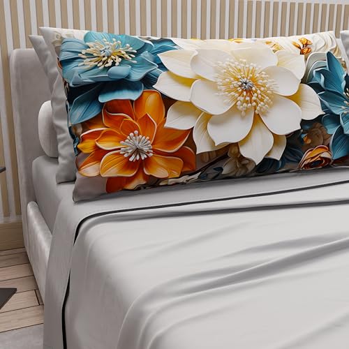 PETTI Artigiani Italiani - Cotton Sheets with Pillowcases in Digital Print, Double Maxi, Complete Top and Bottom Sheet with Corners, Floral 05 10 Light Grey, 100% Made in Italy