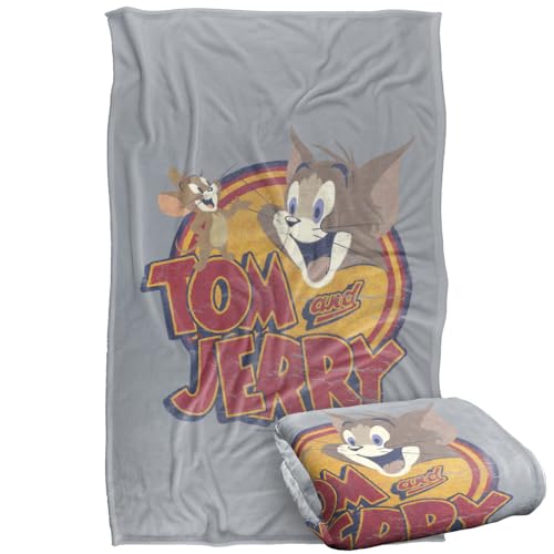 LOGOVISION Tom And Jerry Water Damaged Silky Touch Super Soft Throw Blanket 91 x 147 Cm