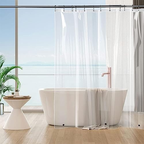 Tonnali 2 Pack Stall Clear Shower Curtain Liner 54 x 72 inch, Plastic Weighted Shower Liner with 2 HeavyWeighted Magnets, Transparent, 100% Waterproof 2 Pack Narrow Shower Liner