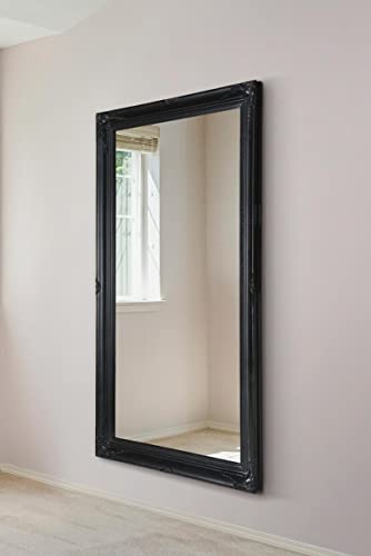 4Ft6 X 2Ft6 126cm X 76cm Large Black Antique Ornate Big Wall Mirror