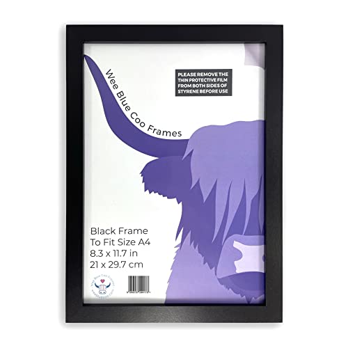 Black A4 Picture Frame For Art Print Poster Photo or Certificate