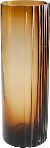 Kare Daphne Design Vase, Brown, Height 36 cm, Flower Vase, Decorative Vase, Home Accessory, Waterproof, Patterned, Glass, Living Room