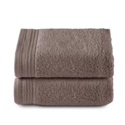 RIZO Top Towel - Set of 2 Hand Towels - Bath Towels - 100% Combed Cotton - 600 g/m2 - Measure 100 x 50 cm - Mink