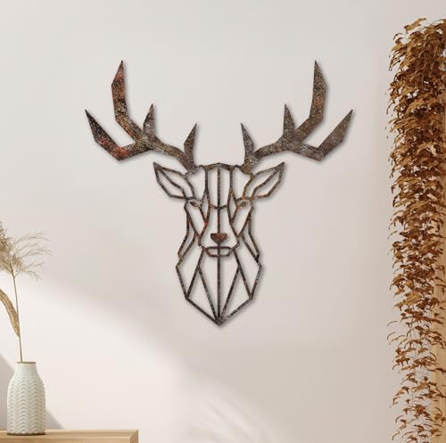 Hand-painted decorative metal wall accessory, 51 x 51 cm, 1.5 mm thick, antique finish, unique art piece for home decor, elegant and stylish