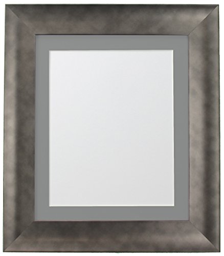 FRAMES BY POST Hygge Picture Photo Frame, Pewter with Dark Grey Mount, 40 x 40 Image Size 30 x 30 cm