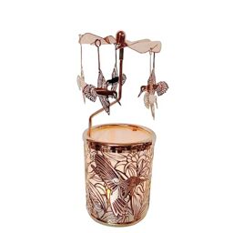 Heart Spinning Candle Holder Gold Metal Rotary Windmill Candle Holder for Wedding and Holiday Decor