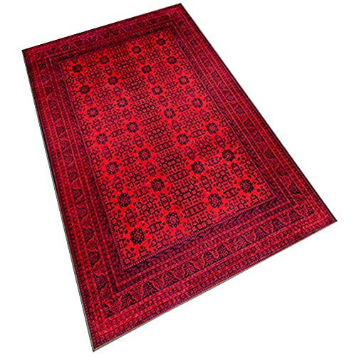 WELL HOME MOBILIARIO & DECORACIÓN WH1011 Printed Polyester Rug 120 x 180 cm Red