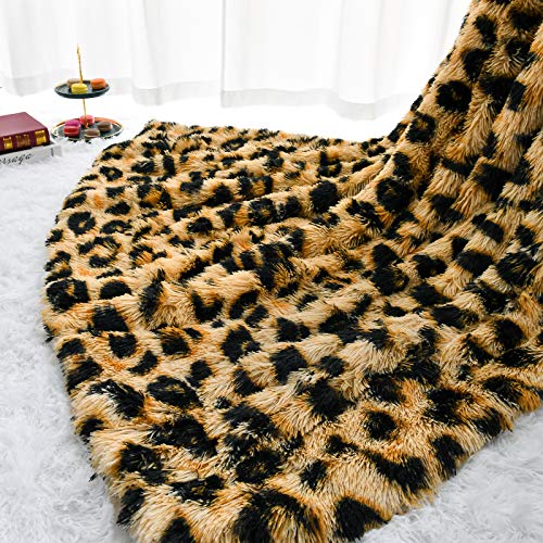 Soft Cheetah Blanket HOMORE Fluffy Leopard Blanket, Plush Cheetah