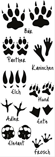 Plage Vinyl Wall Sticker Footprints, Black, 68 X 100 X 24 Cm