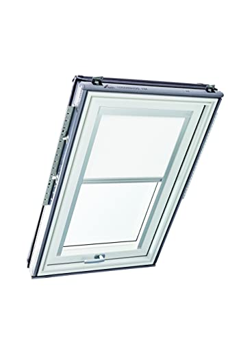 Original Roto Roller Blind Exclusive ZRE Daylight Blind for Roto Roof Windows Guide Rail Silver For Windows Series Designo R6/R8, i8 and Classic 64/84 Size 114/118 - 11/11 Colour White