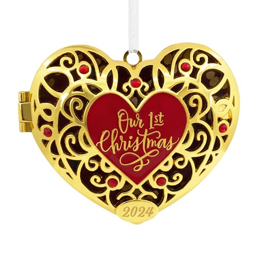 Hallmark Our First Christmas Heart Locket 2024 Christmas Ornament, Premium Metal