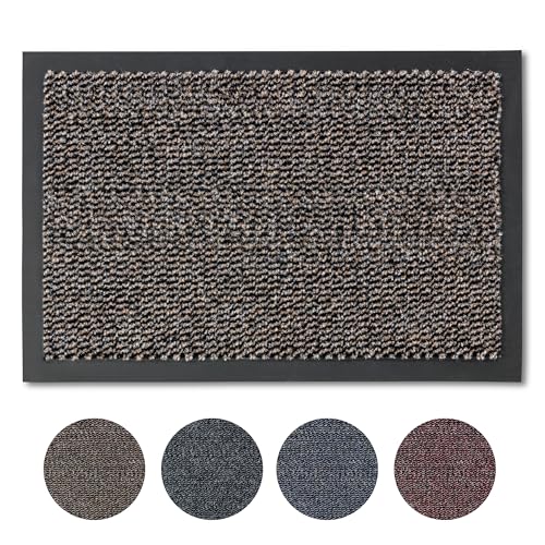 Carpido Doormat 90 x 150 cm for Indoor Use – Door Mat Quick-Drying – Non-Slip Clean Running Brown – Simple Doormat