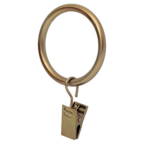 Ivilon Drapery Curtain Clip Rings - Clips Ring for Curtain Panels 1.7' Set of 14 - Warm Gold