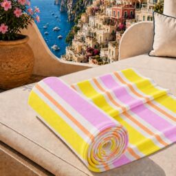 PETTI Artigiani Italiani - Microfibre Beach Towel, Beach or Pool Towel, Beach Towel, Large 90 x 180 cm, Millerighe 22