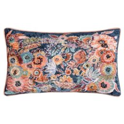 furn. Wylder Tropics Aquess Velvet Piped Polyester Filled Cushion