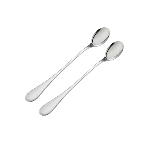 Viners Select 2 Piece Long Handled Spoon Set - 18/0 Stainless Steel Latte & Cocktail Spoons - Extra Long Teardrop Handle - Mirror Finish - Dishwasher Safe - Gift Boxed Dessert & Sundae Spoons