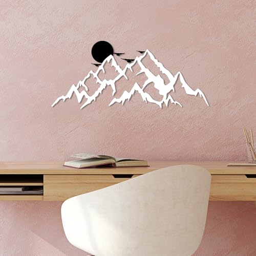 Stylish Decorative Metal Wall Accessory, 59 x 25 cm, 100% Metal (1.5 mm), Black & White Design, Easy Wall Mounting, Perfect for Home Decor