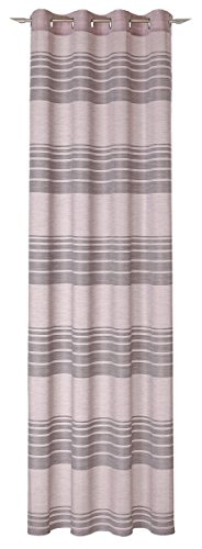 Deko Trends Tab-top curtain, Polyester, Dusky Pink, 245 x 140 cm