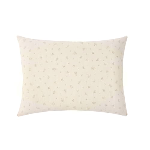 Printed Cotton Gauze Pillowcase, Flower Seeds, 50 x 75 cm, ESSIX