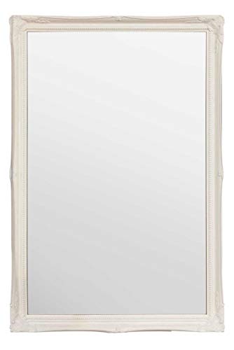 "FRAMES BY POST New Large 2"" White Shabby Chic Style Swept Bevelled overmantle Wall Mirror 40"" x 28"", Wood, 102x71 (816117160-1)"