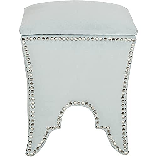 SAFAVIEH Upholstered Ottoman, in Silver Sage, 40 X 40 X 55