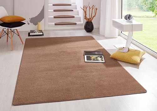 Hanse Home Indoor Rug Fancy - Living Room Rug Plain Modern Velour Rug for Dining Room, Living Room, Children's Room, Hallway, Bedroom, Kitchen - Brown, 160 x 240 cm